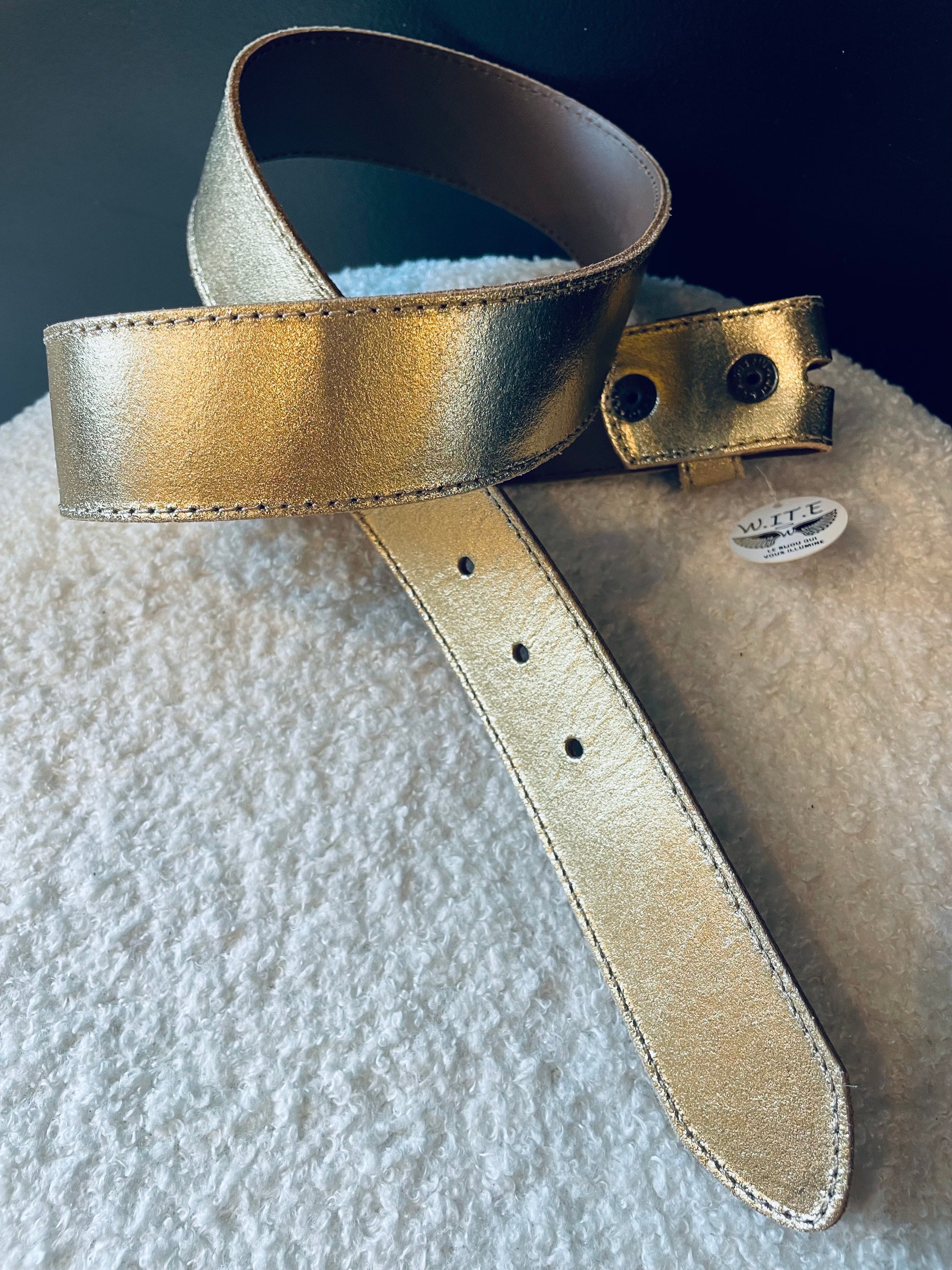 Ceinture cuir doré  La Maison de Tadig