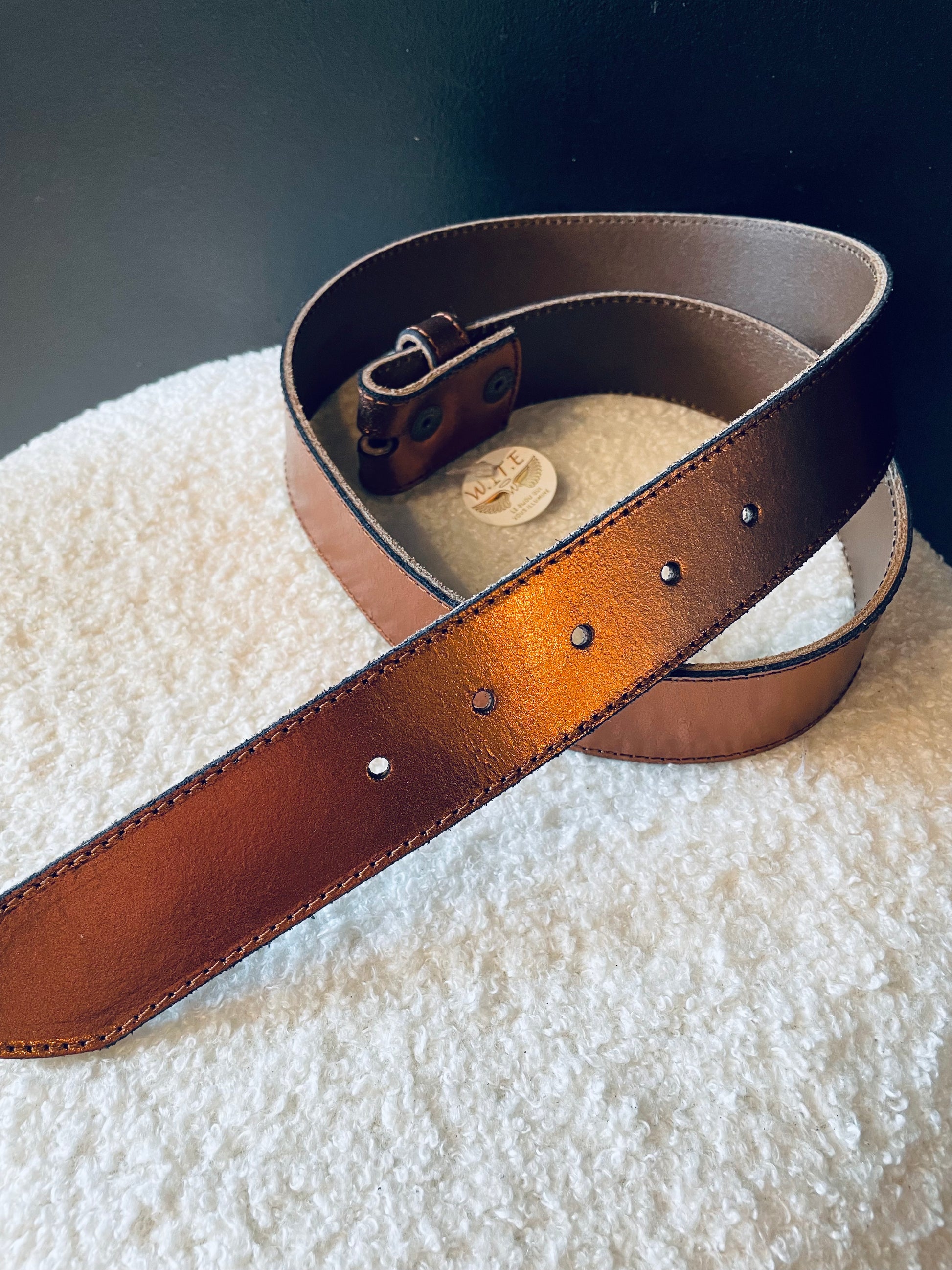 Ceinture cuir cuivré  La Maison de Tadig